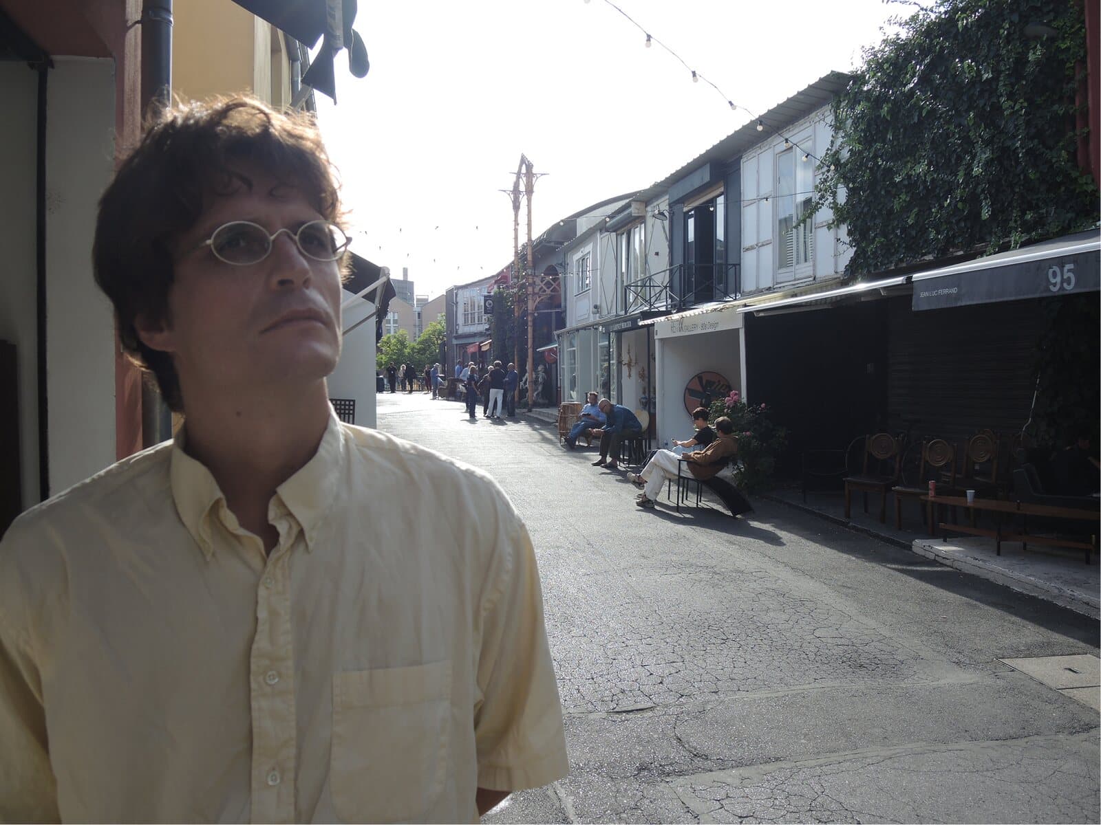 James Darle in the alley outside his stand