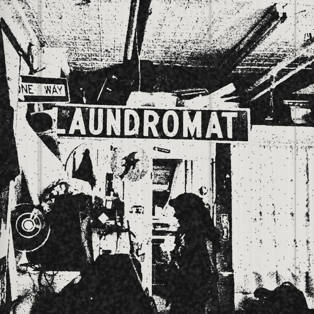 The Laundromat sign inside Brothers Wash & Dry in Maspeth, Queens, as a photocopy